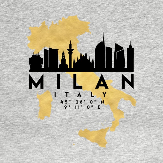 Milan Italy Skyline Map Art by deificusArt
